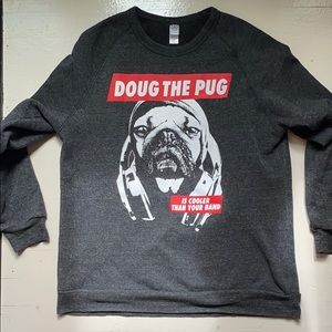 Large Gray Doug the Pug Unisex Crewneck Sweatshirt